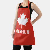 カナダデイレッドホワイトカナダ国旗のメープルリーフ名 エプロン (インサイチュ)