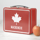 カナダデイレッドホワイトカナダ国旗のメープルリーフ名 メタルランチボックス (インサイチュ)