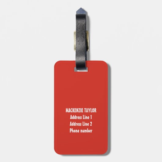 カナダデイレッドホワイトカナダ国旗のメープルリーフ名 ラゲッジタグ (裏面縦)