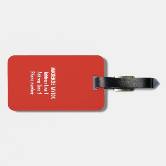 カナダデイレッドホワイトカナダ国旗のメープルリーフ名 ラゲッジタグ (裏面横)