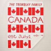 カナダデイレッドメープルリーフパターンカナダ国旗 シェルパブランケット (正面)