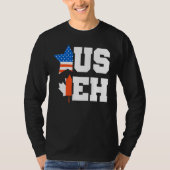 カナダデイ米国カナダ市民アメリカ国旗のカナダ Tシャツ (正面)
