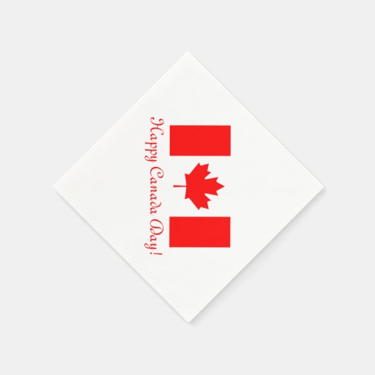 カナダデイ紙ナプキンとカナダ国旗 スタンダードカクテルナプキン (角)