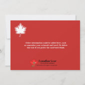 カナダデイ150 BBQお祝い招待状 招待状 (裏面)