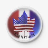 カナダデイ&7月4日プレートカスタム紙プレート ペーパープレート (正面)