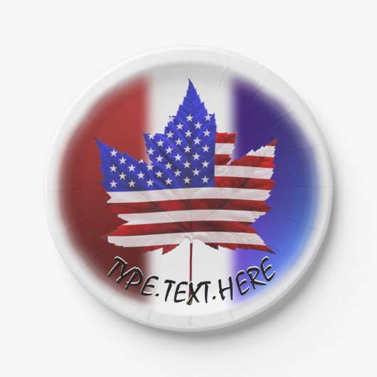 カナダデイ&7月4日プレートカスタム紙プレート ペーパープレート (正面)