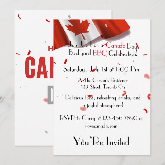 カナダデイBBQ招待状 招待状 (正面/裏面)
