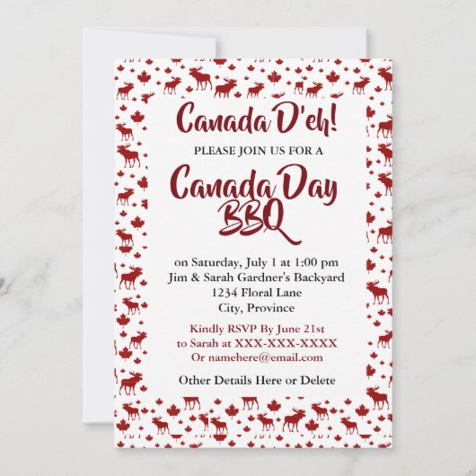 カナダデイBBQ招待状 招待状 (正面)