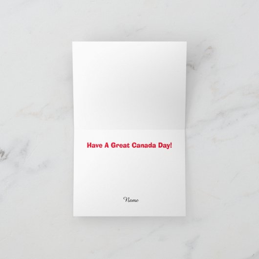 カナダデイTic Tac Toeカード カード (内部)