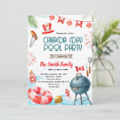 カナダデーのプールパーティー招待状 招待状 (スタンド正面)