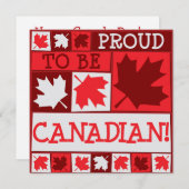 カナダデーのメープルリーフ招待状 招待状 (正面/裏面)