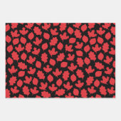 カナダデー7月1日メープルリーフ、ハート ラッピングペーパーシート (正面3)