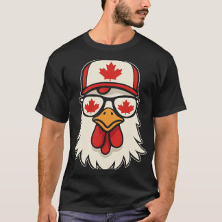 カナダデー カナダの旗 カエデの葉 ニワトリ サングラス Tシャツ