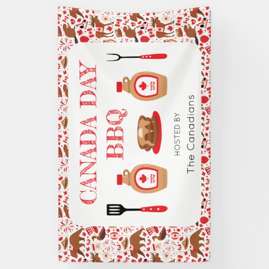 カナダデーBBQカナダ 横断幕 (縦)