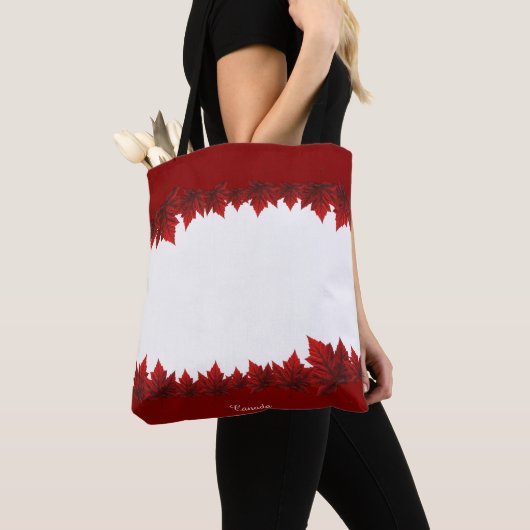カナダトートバッグカスタムバッグカナダメープルリーフ トートバッグ (クローズアップ)