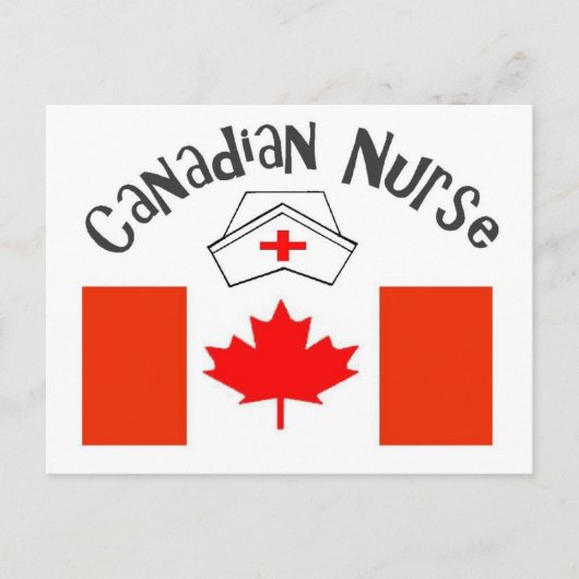 カナダナース(カナダ国旗)ナースキャップ ポストカード (正面)