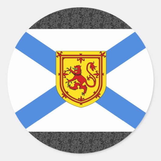カナダノバスコシア国旗 ラウンドシール (正面)