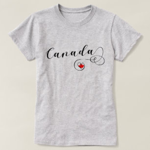 カナダハートTシャツ、カナダ国旗 Tシャツ