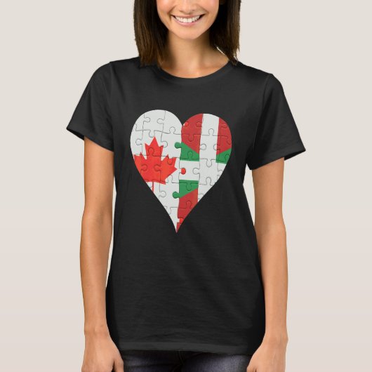 カナダバスク国旗のハート Tシャツ (正面)