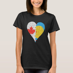 カナダパラウアン国旗のハート Tシャツ