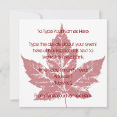 カナダパーソナライズされた招待状クールCAnada RSVP 招待状 (裏面)