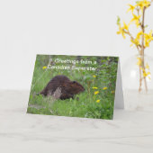 カナダビーバーおもしろいワイルドライフグリーティングカード カード (黄色い花)