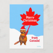 カナダビーバーからのメリークリスマス シーズンポストカード (正面)
