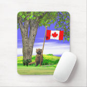 カナダビーバーと国旗 マウスパッド (マウス)
