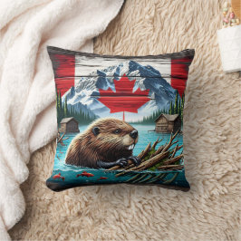 カナダビーバースイミングニアキャビン素朴ズ クッション