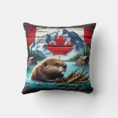 カナダビーバースイミングニアキャビン素朴ズ クッション (裏面)