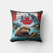 カナダビーバースイミングニアキャビン素朴ズ クッション (正面)