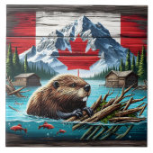 カナダビーバースイミングニアキャビン素朴ズ タイル (正面)