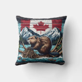 カナダビーバーバイザフラッグアンドマウンテンズ クッション (裏面)