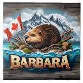 カナダビーバーホールディングフラッグ（山の近く） タイル (正面)