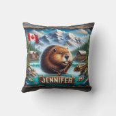 カナダビーバーホールディングブランチニアマウンテンレイク クッション (裏面)