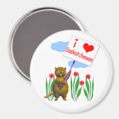 カナダビーバーラブスサスカチュワン マグネット (正面/裏面)