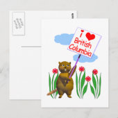 カナダビーバーラブブリティッシュコロンビア ポストカード (正面/裏面)