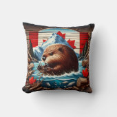 カナダビーバー建物アダムin秋川 クッション (正面)