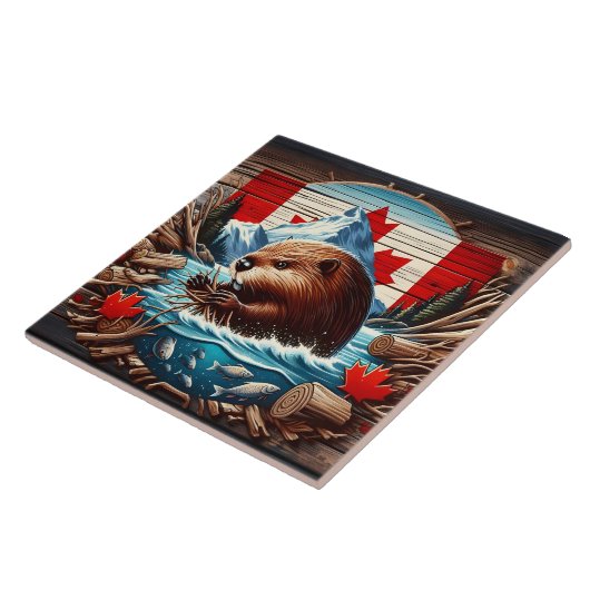 カナダビーバー建物アダムin秋川 タイル (側面)