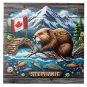 カナダビーバー建物ダムニアマウンテンストリーム タイル (正面)