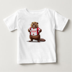 カナダビーバー カナダデー ベビーTシャツ