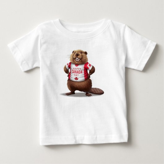 カナダビーバー カナダデー ベビーTシャツ (正面)