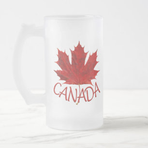 カナダビールマグCanadaメープルリーフ土産グラス フロストグラスビールジョッキ