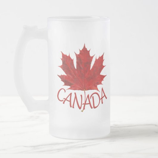 カナダビールマグCanadaメープルリーフ土産グラス フロストグラスビールジョッキ (左)
