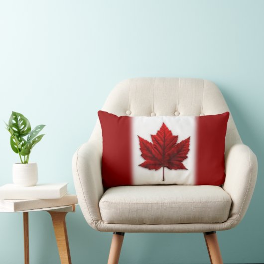 カナダピローパーソナライズされたカナダ旗枕 ランバークッション (椅子)