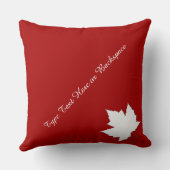 カナダピローパーソナライズカナダメープルリーフピロー クッション (裏面)