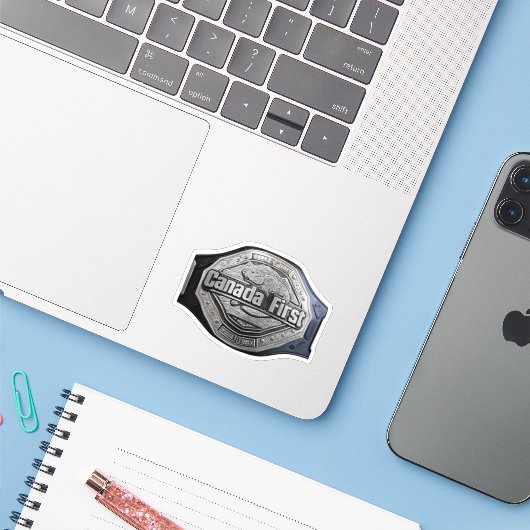 カナダファーストのチャンピオンベルト シール (ノートパソコンとiPhone)