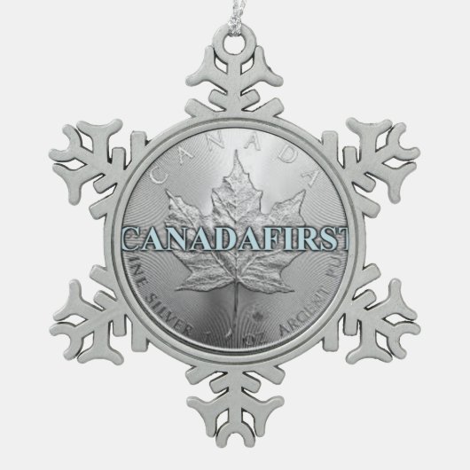 カナダファースト スノーフレークピューターオーナメント (正面)