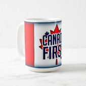 カナダファースト ネイビーブルー コーヒーマグカップ (正面左)