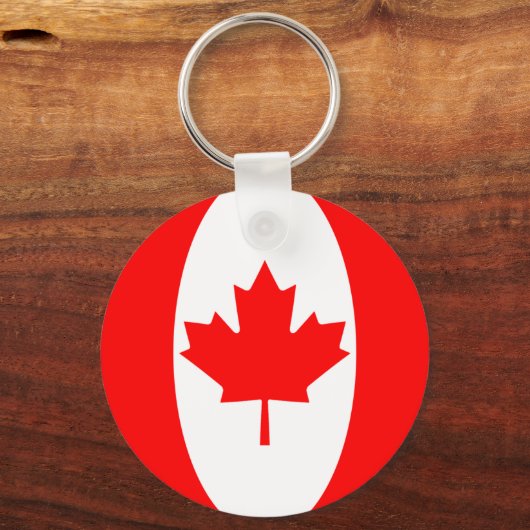 カナダフィッシュアイ国旗のキーチェーン キーホルダー (正面)